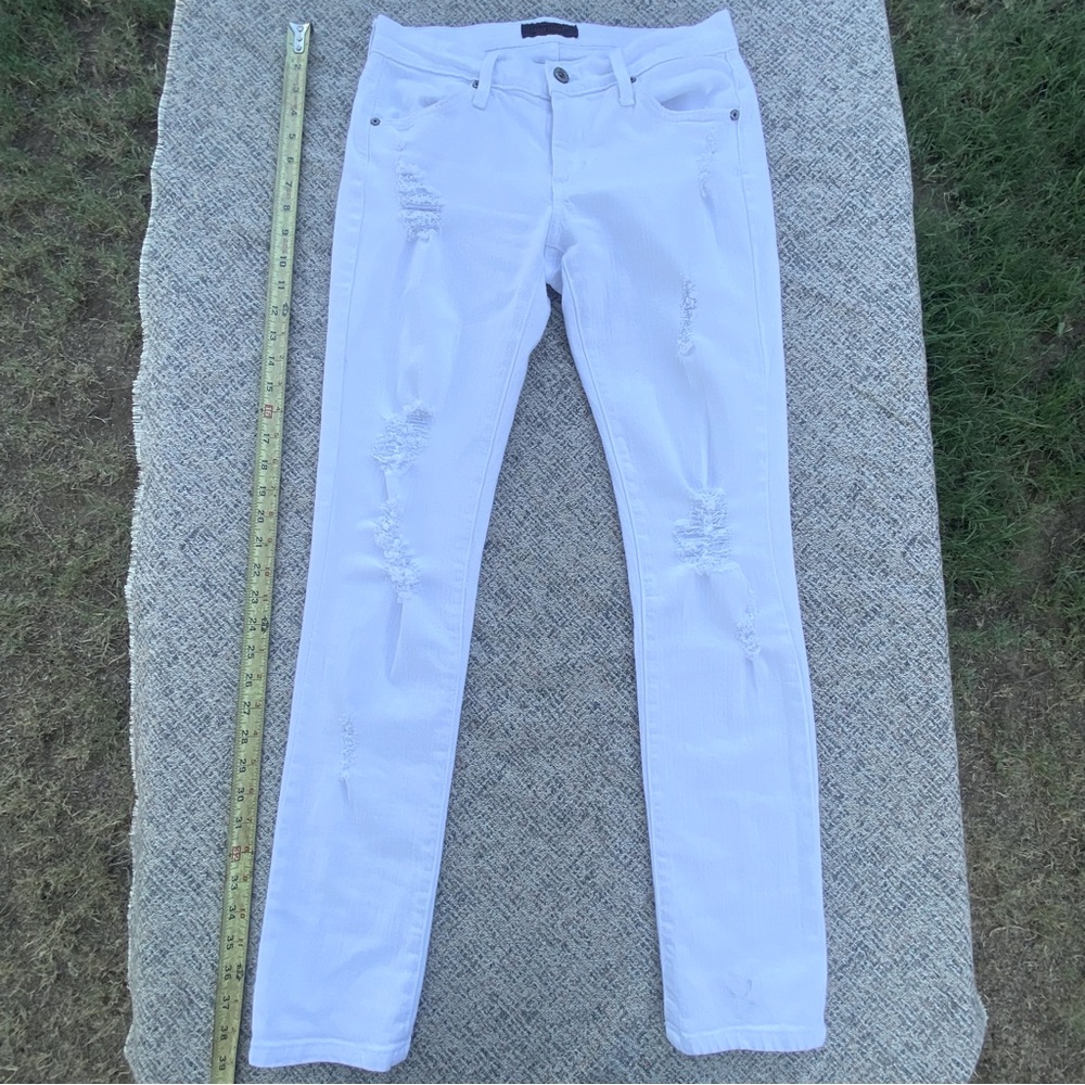 James Jeans Neo Beau White Jeans Destroyed Skinny Denim size 4 27